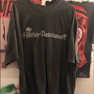 Harley Davidson skull shirt.